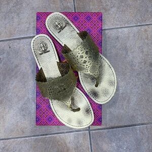 Tory Burch Gold Sandals Elegant Metallic Finish